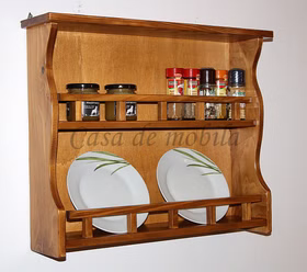 Massivholz Küchenregal 58x47x12cm DECOR Fichte massiv Bernsteinfarben lackiert Casa de mobila Goslar