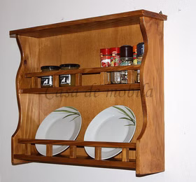 Massivholz Wandregal 58x47x12cm DECOR Fichte massiv honigfarben lackiert Casa de mobila Goslar