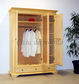 Massivholz Flurschrank mit spiegel 3türig 154x205x58cm DAHLIA Fichte massiv natur geölt von Casademobila Goslar Massivholz Flurschrank mit spiegel 3türig 154x205x58cm DAHLIA Fichte massiv natur geölt von Casademobila Goslar