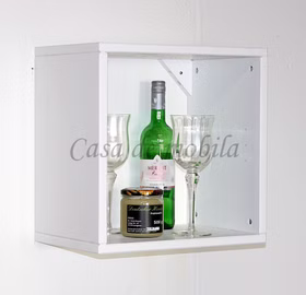 Massivholz Würfelregal hängend TOM 39x39x26cm Fichte massiv weiß gewachst Casa de mobila Goslar