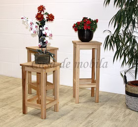 Beistelltisch-Set 3teilig 55/65/75cm ANTON Kernbuche massiv natur geölt