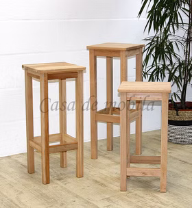 Massivholz Barhocker 3Er Set 65/75/85cm ANTON Kernbuche massiv natur geölt Casa de mobila Goslar