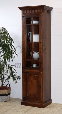 Massivholz Wohnzimmer-Vitrine L SANTIAGO Pinie massiv Braun nussbaumfarben kolonial rustikal casademobila Goslar Massivholz Wohnzimmer-Vitrine L SANTIAGO Pinie massiv Braun nussbaumfarben kolonial rustikal casademobila Goslar