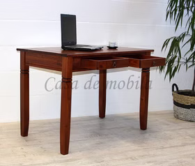 Esstisch mit schubladen 110x80x64cm DECOR Pappel massiv kirschbaumfarben lackiert von Casademobila Goslar