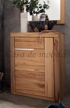 Massivholz Dielenkommode Rechts mit Edelstahlgriffe HORIZONT 71x94x40cm buche massiv natur geölt Casa de mobila Goslar