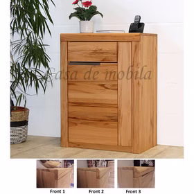 Massivholz Schuhkommode Rechts mit Edelstahlgriffe HORIZONT 71x94x40cm Kernbuche massiv natur geölt Casa de mobila Goslar