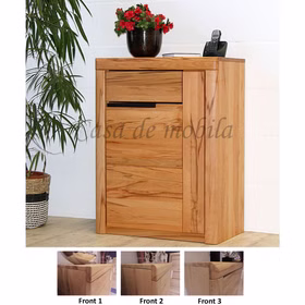 Massivholz Schuhschrank Rechts HORIZONT 71x94x40cm Kernbuche massiv natur geölt Rohstahlgriffe Casa de mobila Goslar