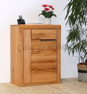Massivholz Schuhschrank HORIZONT 71x94x40cm Kernbuche massiv natur geölt Casa de mobila Goslar