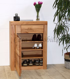 Massivholz Schuhregal HORIZONT 71x94x40cm buche massiv natur geölt Casa de mobila Goslar