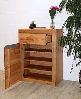 Massivholz Telefonschrank HORIZONT 71x94x40cm Kernbuche massiv natur geölt Casa de mobila Goslar