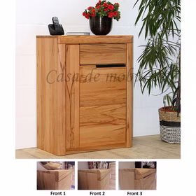 Massivholz Schuhkommode Links Rohstahlgriffe HORIZONT 71x94x40cm Kernbuche massiv natur geölt Casa de mobila Goslar
