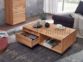 Massivholz Stubentisch mit schubladen OKER 110x40x70cm Kernbuche massiv natur geölt Casa de mobila Goslar
