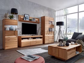 Massivholz Wohnzimmertisch mit gerundeten ecken OKER 110x40x70cm Kernbuche massiv natur geölt Casa de mobila Goslar
