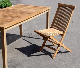 Garten-Klappstuhl 45x88x59cm SNICK Teakholz unbehandelt