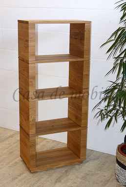 Bücherregal 60x142x32cm ACERRO rustikale Asteiche massiv natur geölt Casa de mobila