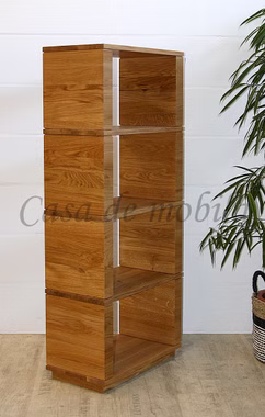 Massivholz Büroregal 60x142x32cm ACERRO rustikale Asteiche massiv natur geölt Casa de mobila Goslar