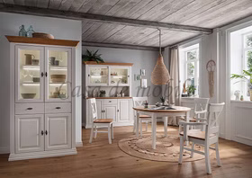 Stuhl 45x96x55cm COUNTRY HOME Kiefer weiß Eiche geölt Esszimmer-stühle landhausstil COUNTRY HOME 45x96x55cm Kiefer massiv weiß lackiert eiche geölt, 1036221901 Casa de mobila Goslar