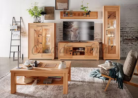 Echtholz Wohnzimmer möbel mit stirnholz buche kernbuche massiv geölt casademobila
