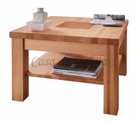 Massivholz Couchtisch mit ablage 70x70cm kernbuche massiv geölt mit hirnholz Casa de mobila Goslar