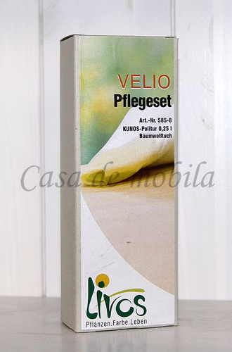 LIVOS Pflegeset 250ml VELIO Politur Bianco Baumwolltuch von Casademobila Goslar LIVOS Tisch Pflegeset 250ml VELIO Politur Bianco Baumwolltuch von Casademobila Goslar