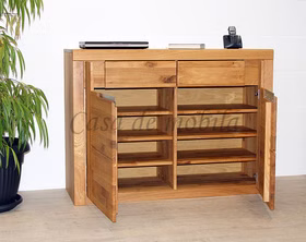 Schuhschrank mit schubladen 128x94x45cm HORIZONT Wildeiche massiv natur geölt von Casa de mobila Goslar Schuhschrank mit schubladen 128x94x45cm HORIZONT Wildeiche massiv natur geölt von Casa de mobila Goslar