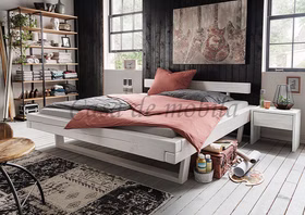 Holzbett Doppelbett mit U Holzbeine WOODSTOCK 140, 160, 180cm Kiefer massiv weiß lasiert Casa de mobila Goslar Holzbett Doppelbett mit U Holzbeine WOODSTOCK 140, 160, 180cm Kiefer massiv weiß lasiert Casa de mobila Goslar