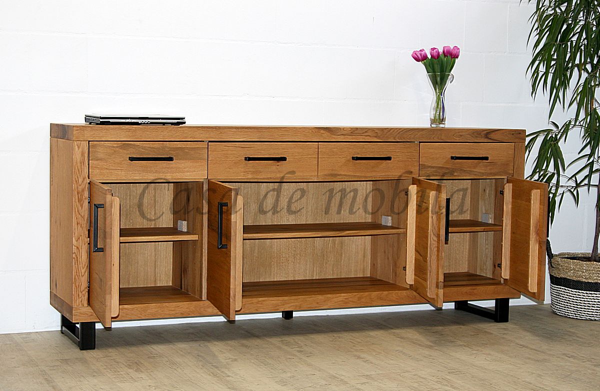 Anrichte 210x90x45cm WOODSTOCK Rustikale Eiche Massiv Natur Casa De anrichte-210x90x45cm-woodstock-rustikale-eiche-massiv-natur-casa-de