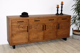 Bodahl Anrichte breit 4tuerig rustikale Eiche massiv braun Old Bassano Woodstock Casa de mobila Goslar Bodahl Anrichte breit 4tuerig rustikale Eiche massiv braun Old Bassano Woodstock Casa de mobila Goslar