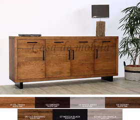 Massivholz Sideboard mit metallbeinen 4tuerig rustikale Eiche Old Bassano Woodstock Casa de mobila Goslar Massivholz Sideboard mit metallbeinen 4tuerig rustikale Eiche Old Bassano Woodstock Casa de mobila Goslar