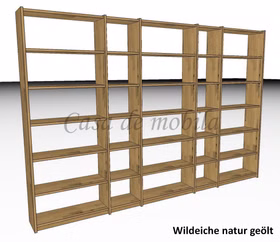 Massivholz Bücherregal bibliothek regal CONTRA 352x236x33cm Wildeiche massiv natur geölt Casa de mobila Goslar Massivholz Bücherregal bibliothek regal CONTRA 352x236x33cm Wildeiche massiv natur geölt Casa de mobila Goslar