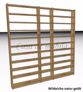 Massivholz Regal Bücherregal schmale tiefe 220x236x21cm CONTRA Wildeiche massiv natur geölt Casa de mobila Goslar Massivholz Regal Bücherregal schmale tiefe 220x236x21cm CONTRA Wildeiche massiv natur geölt Casa de mobila Goslar