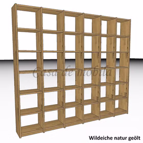 Massivholz Standregal Bücherregal CONTRA 270x236x33cm Wildeiche massiv natur geölt Casa de mobila Goslar