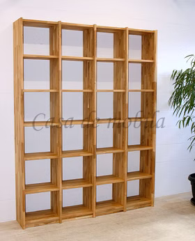 Echtholz raumteiler regal CONTRA 181x236x33cm holz Wildeiche massiv natur geölt Casa de mobila Goslar
