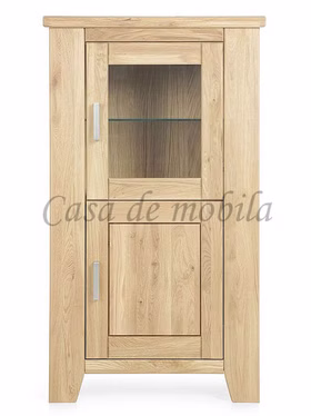 Massivholz geschirrschrank Klein rechts LOFT 80x139x47cm Eiche massiv natur geölt Casa de mobila Goslar