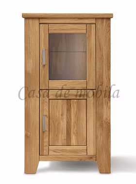 Massivholz geschirrvitrine Klein rechts LOFT 80x139x47cm Eiche massiv natur geölt Casa de mobila Goslar