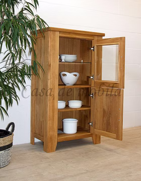 Massivholz Highboard rechts 80x139x47cm LOFT Eiche massiv natur geölt Casa de mobila Goslar
