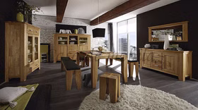 Massivholz Esszimmer kommode klein LOFT 165x85x47cm Eiche massiv natur geölt Casa de mobila Goslar Massivholz Esszimmer kommode klein LOFT 165x85x47cm Eiche massiv natur geölt Casa de mobila Goslar