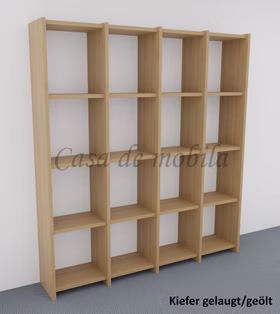 Massivholz Bücherregal 181x197x33cm CONTRA Kiefer massiv gelaugt geölt von Casademobila Goslar