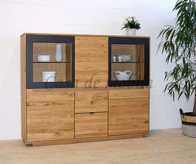Highboard 168x136x40cm FLORENZ Wildeiche massiv Roheffekt geölt Design von Casademobila Goslar