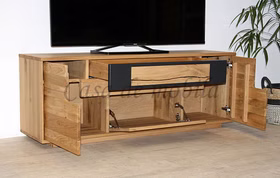 Lowboard 153x57x40cm FLORENZ Wildeiche massiv Roheffekt geölt Design von Casademobila Goslar