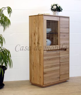 Highboard 77x136x40cm FLORENZ Wildeiche massiv Roheffekt geölt von Casademobila Goslar