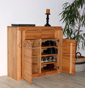 Massivholz Schuhkommode SKYLINE 102x94x40cm kernbuche massiv natur geölt Casa de mobila Goslar