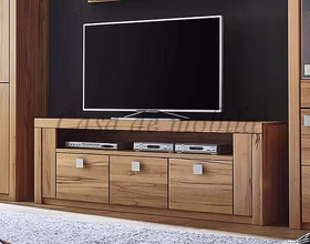 Wohnwand SKYLINE TV-Kommode mit quadratische Griffe buchenholz massiv geölt von Casa de mobila Goslar Anbauwand SKYLINE TV-Kommode mit quadratische Griffe kernbuche massiv geölt von Casa de mobila Goslar