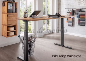 Schreibtisch FLORENZ höhenverstellbar elektrisch Kernbuche massiv geölt von Casademobila Goslar