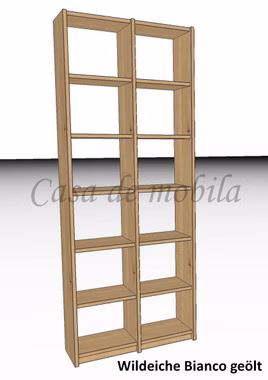 Massivholz Büroregal 92x236x33cm CONTRA wildeiche massiv bianco geölt Casademobila Goslar Massivholz Büroregal 92x236x33cm CONTRA wildeiche massiv bianco geölt Casademobila Goslar