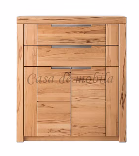 Massivholz Wäscheschrank Vertiko HORIZONT 102x118x40cm Kernbuche massiv natur geölt Casa de mobila Goslar