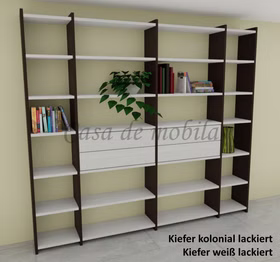 Bücherregal 265x236x33cm CONTRA Massivholz 2farbig von Casademobila Goslar Bücherregal 265x236x33cm CONTRA Massivholz 2farbig von Casademobila Goslar