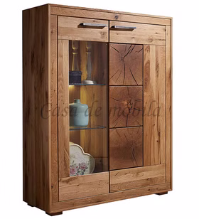 Massivholz Highboard I 103x135x40cm RUSTIC Wildeiche geölt Hirnholz von Casademobila Goslar
