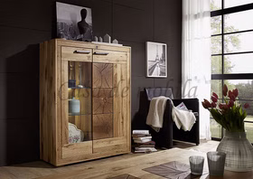 Massivholz Highboard I 103x135x40cm RUSTIC Wildeiche geölt Hirnholz von Casademobila Goslar