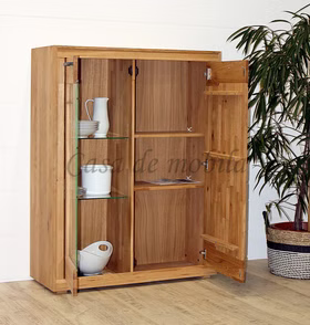 Massivholz Highboard I 103x135x40cm RUSTIC Wildeiche geölt Hirnholz von Casademobila Goslar